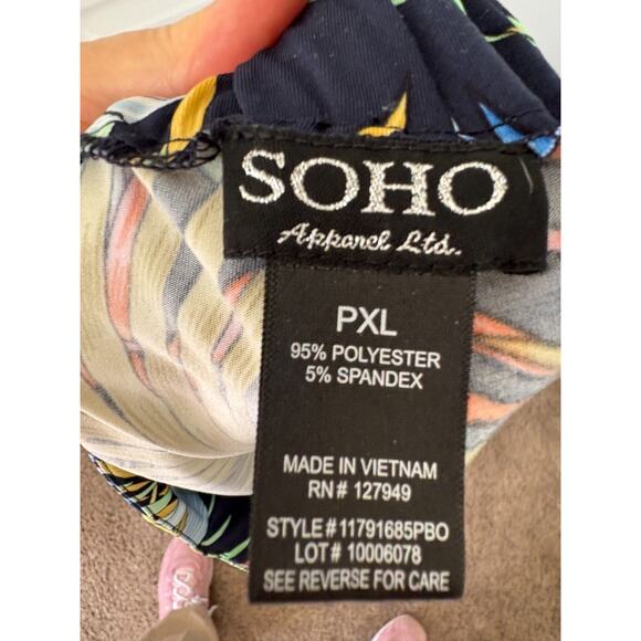 SOHO Apparell Ladies PXL Poly wide leg yoga pants, front tie, pockets - Picture 3 of 12